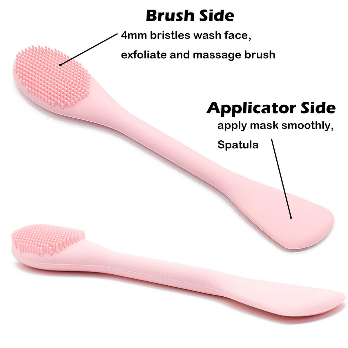Facial Cleansing Brush, 2 in 1 Silicone Face Mask Brush & Face Scrubber, For Exfoliating, Massaging, Remove Blackheads, Makeup Skincare Removal
