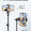 SENSYNE 62" Phone Tripod & Selfie Stick, Extendable Cell Phone Tripod Stand with Wireless Remote and Phone Holder, Compatible with iPhone Android