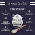 Le Marinier Celtic Salt Organic Fine Ground, 1.1lb - 18oz. Mineral Rich. 100% Natural and Unrefined. French Sea Salt Organic Vital Minerals. Hand