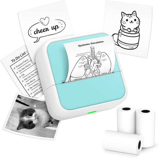 Sticker Printer - Printpods Mini Printer with Stickers, Print Pod, Bluetooth Inkless Printers, Sticker Maker, Portable Thermal Printer for iphone