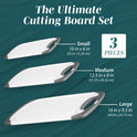 Cutting Boards for Kitchen - BPA-Free Chopping Board - Different Sizes & Non Slip Handles - Reversible, Large Cutting Board Set - Unique Gifts for