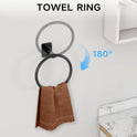 Matte Black Bathroom Accessories Set, KLJKPA 4 Pieces Bathroom Hardware Set, 24 inch Towel Bar, Towel Racks for Bathroom, Robe Towel Hooks, Toilet
