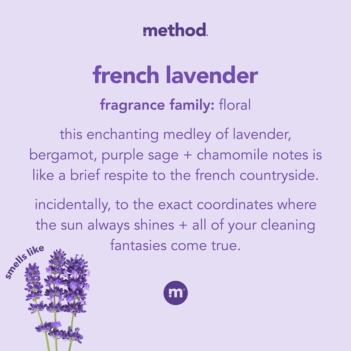 Method All-Purpose Cleaner Spray, French Lavender, Plant-Based and Biodegradable Formula Perfect for Most Counters, Tiles and More, 28 Fl Oz, (Pack