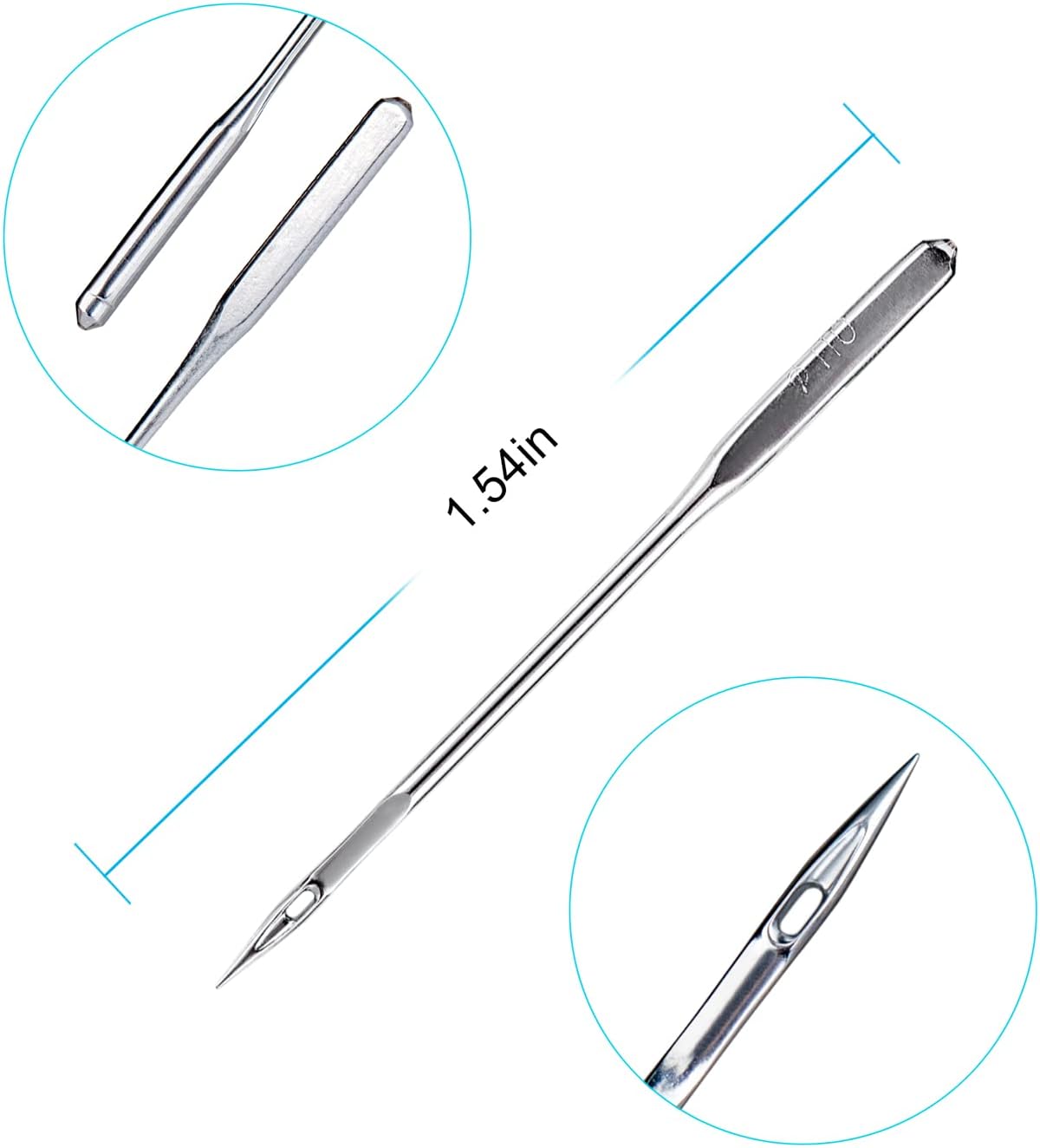 Sewing Machine Needles, 50 PCS Universal Sewing Machine Needle, Compatible with Singer, Brother, Janome, Varmax, Sizes HAX1 65/9, 75/11, 90/14