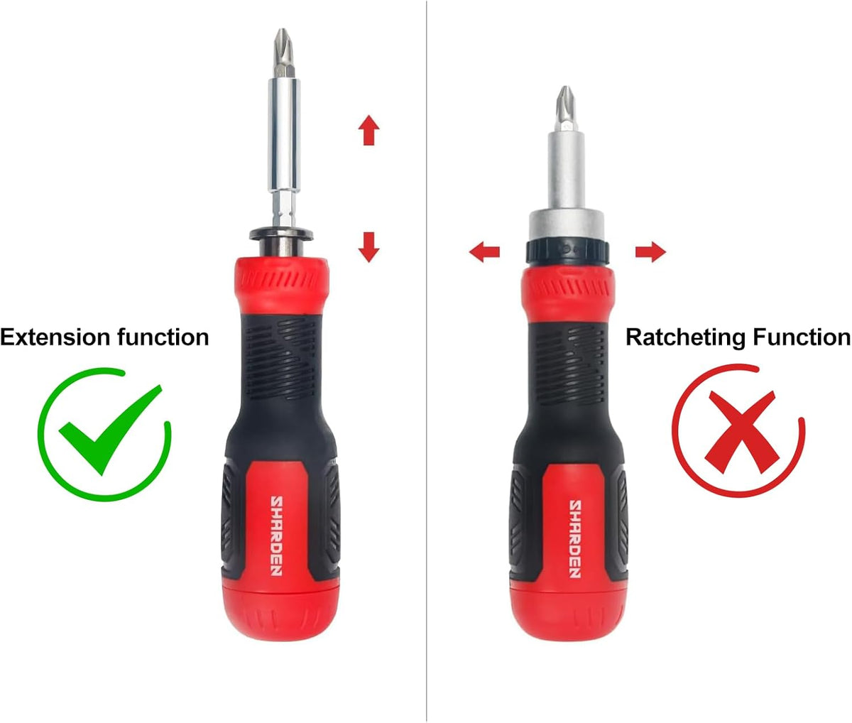 SHARDEN Multi Screwdriver 13-in-1 Screw Driver Adjustable Screwdriver Set Multitool All in One with Torx Security, Flat Head, Phillips, Hex, Square