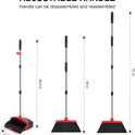 NACENA Broom and Dustpan Set, 52-in Long Adjustable Handle Broom Dustpan Combo with Dustpan Teeth to Automatically Clean Hair Suitable for Home