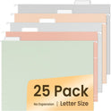 SUNEE 25 Count Hanging File Folders, Pastel Colors, Hanging File Folders Letter Size, Hanging Folders with 1/5-cut Tabs, Designed for Bulky Files