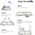 Folding Table 4 Foot Portable Heavy Duty Plastic Fold-in-Half Utility Table Small Indoor Outdoor Adjustable Height Folding with Carrying Handle