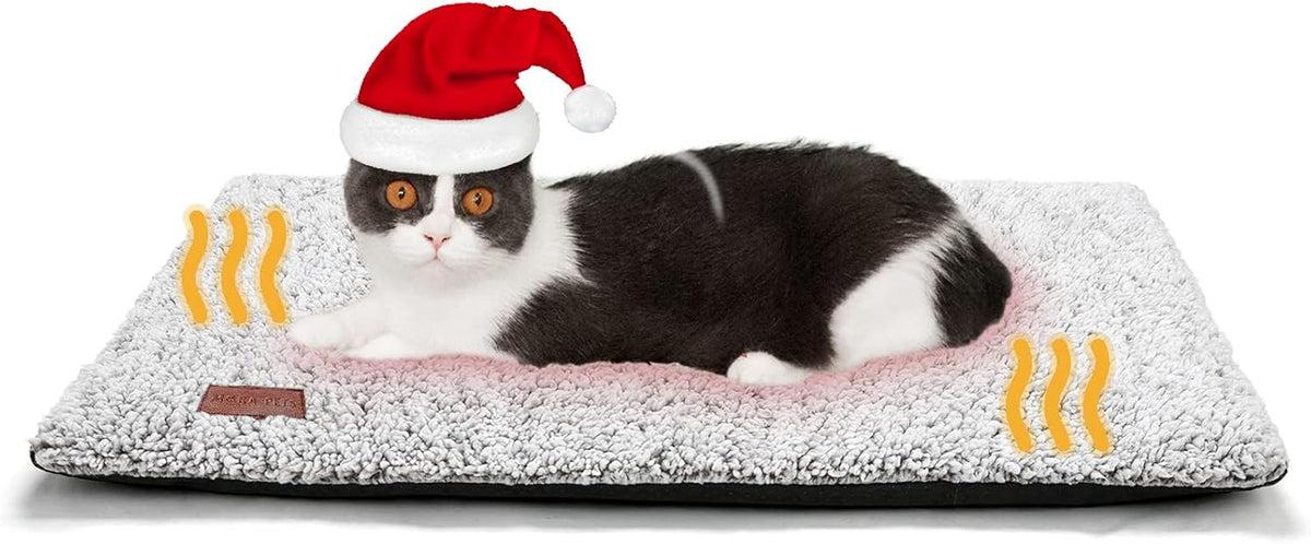 Self Warming Cat Bed Self Heating Cat Dog Mat 24 x 18 inch Extra Warm Thermal Pet Pad for Indoor Outdoor Pets with Removable Cover Non-Slip Bottom