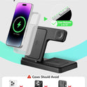 Wireless Charger iPhone Charging Station: 3 in 1 Charger Stand Multiple Devices for Apple - iPhone 17 16e 16 15 14 Pro Max 13 12 11 - Watch 10 9 8 7