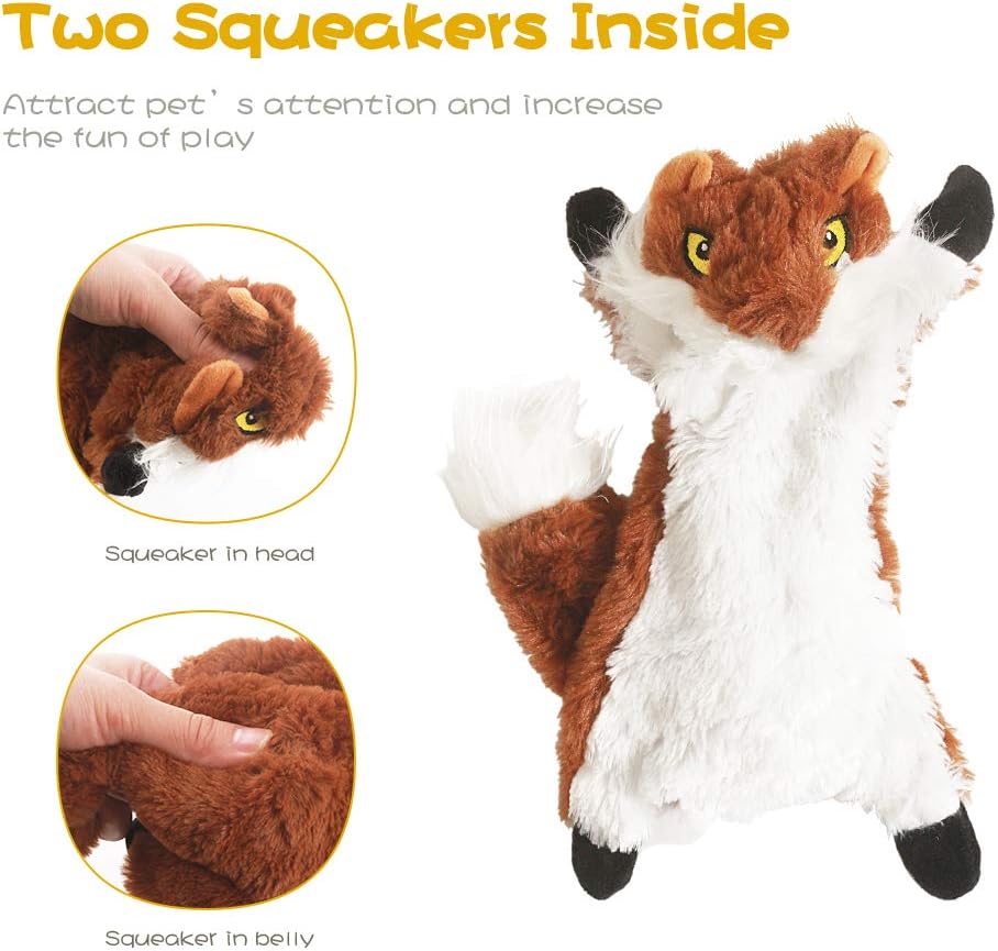 Dog Squeak Toys, No Stuffing Plush Dogs Chew Toy Bundle for Small Medium Large Breed Chewer Tough Durable Squeaky Pet Fetch Puppy Teething Chewing