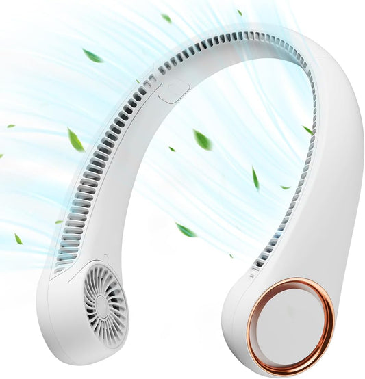 Gaiatop Portable Neck Fan Rechargeable, Hands-Free 360° Cooling, 17hrs Runtime, Battery Powered Personal Wearable Fan Quiet, Summer Outdoor Travel