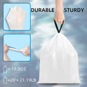 120 Counts 1.6 Gallon Mini Drawstring Trash Bags, Small Garbage Bags by KSSKSS, Code a fit 4.5-8 Liter, 1.2-2 Gal, White Trash Bin Liners for Home