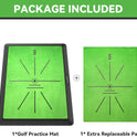 Golf Hitting Mat, Golf Training Mat for Swing Path Feedback Detection Batting,Extra Replaceable Golf Practice Mat 16"x12", Golf Gifts for Men Women
