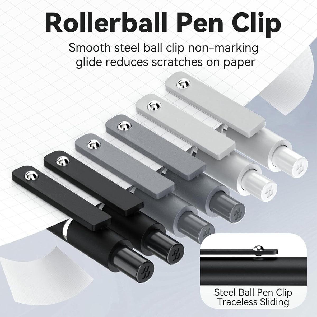Gel Pens, 6 Pcs 0.5mm Fine Point Black Ink Pen With Smooth Writing, Office Desk Accessories, Writing Supplies Gifts for Men Women, Quick Dry Pens