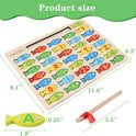 Magnetic Wooden Fishing Game Toy for Toddlers, Alphabet Fish Catching Counting Games Puzzle with Numbers and Letters, Preschool Learning ABC Math