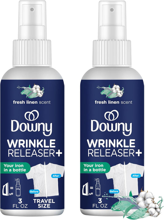 Downy Wrinkle Releaser Spray All In One Wrinkle Release Spray Travel Size, Odor Eliminator, Static Remover Fabric Refresher & Ironing Aid for Clothes