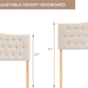 Tufted Upholstered Headboard Queen Size, Sturdy and Durable Solid Wood Bed headboard, Fabric Headboard Adjustable Height from 37” to 51”, Modern