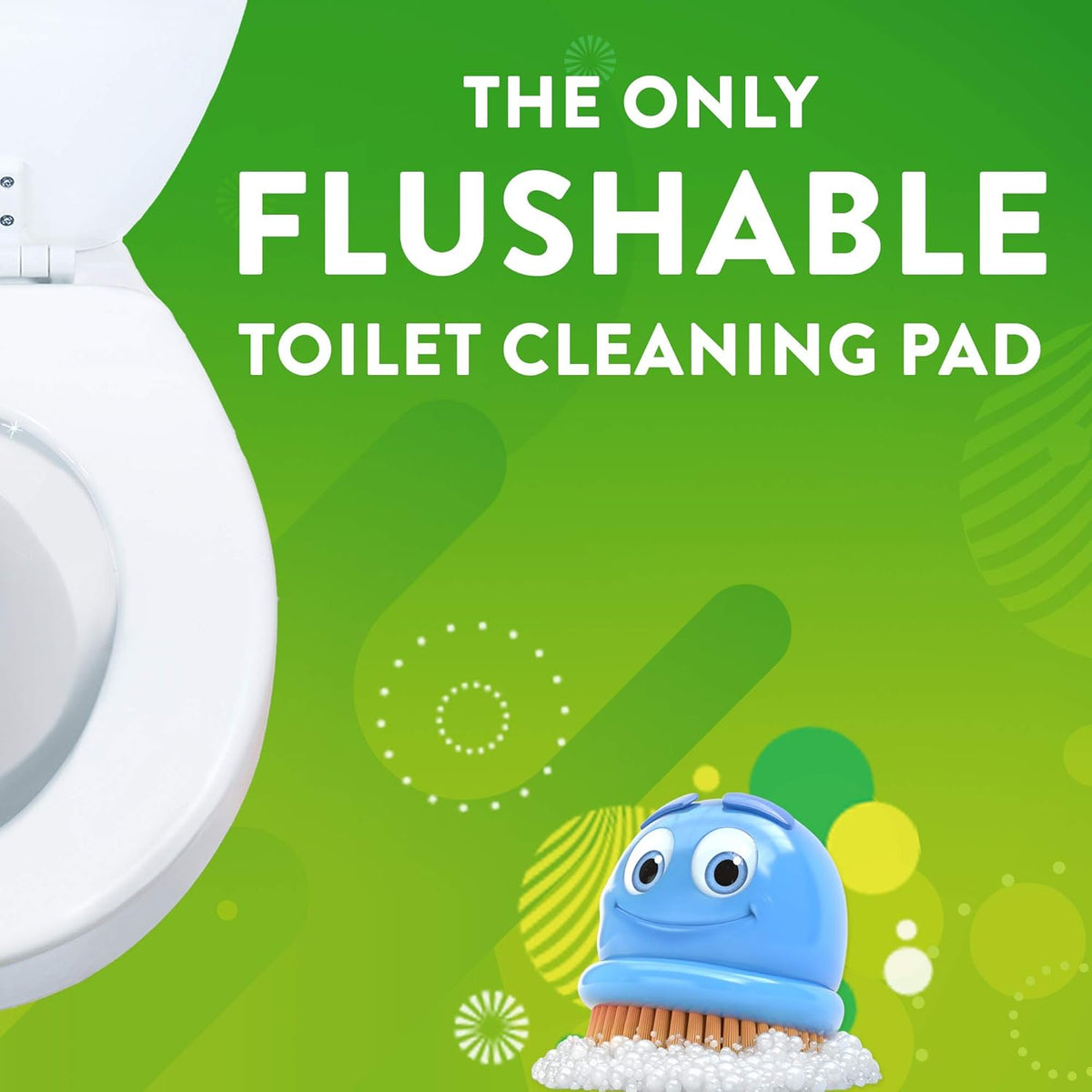 Scrubbing Bubbles Toilet Bowl Brush and Holder with Cleaner Refill Pads, Fresh Brush Toilet Wand Starter Kit, Cleans Limescale & Fights Odors, Citrus