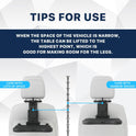 Car Back Seat Tray Table, Stable Foldable Auto Backseat Food Trays Desk for Rear Passenger Road Trip Eating & Work, Multifunctional Adjustable Travel