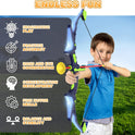 2 Pack Kids Bow and Arrow Set with LED Flash Lights, 14 Suction Cup Arrows and Fluorescence Standing Target-Perfect Indoor and Outdoor Game Archery