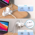 Power Strip Surge Protector - One Beat 6 Widely Outlets with 4 USB Ports (2 USB C), 5 Ft Extension Cord Flat Plug, Wall Mount Outlet Extender Small