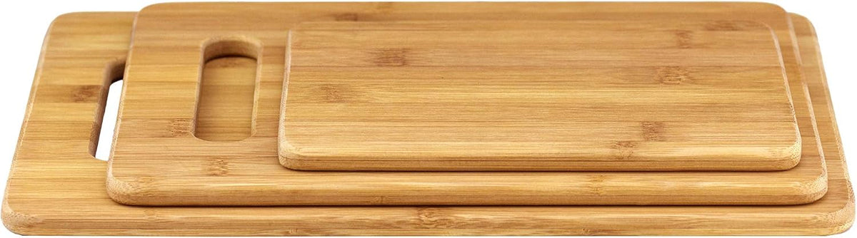Totally Bamboo 3-Piece Bamboo Cutting Board Set – Wooden Cutting Boards for Kitchen – Great for Chopping and Serving – Large, Medium & Small Sizes