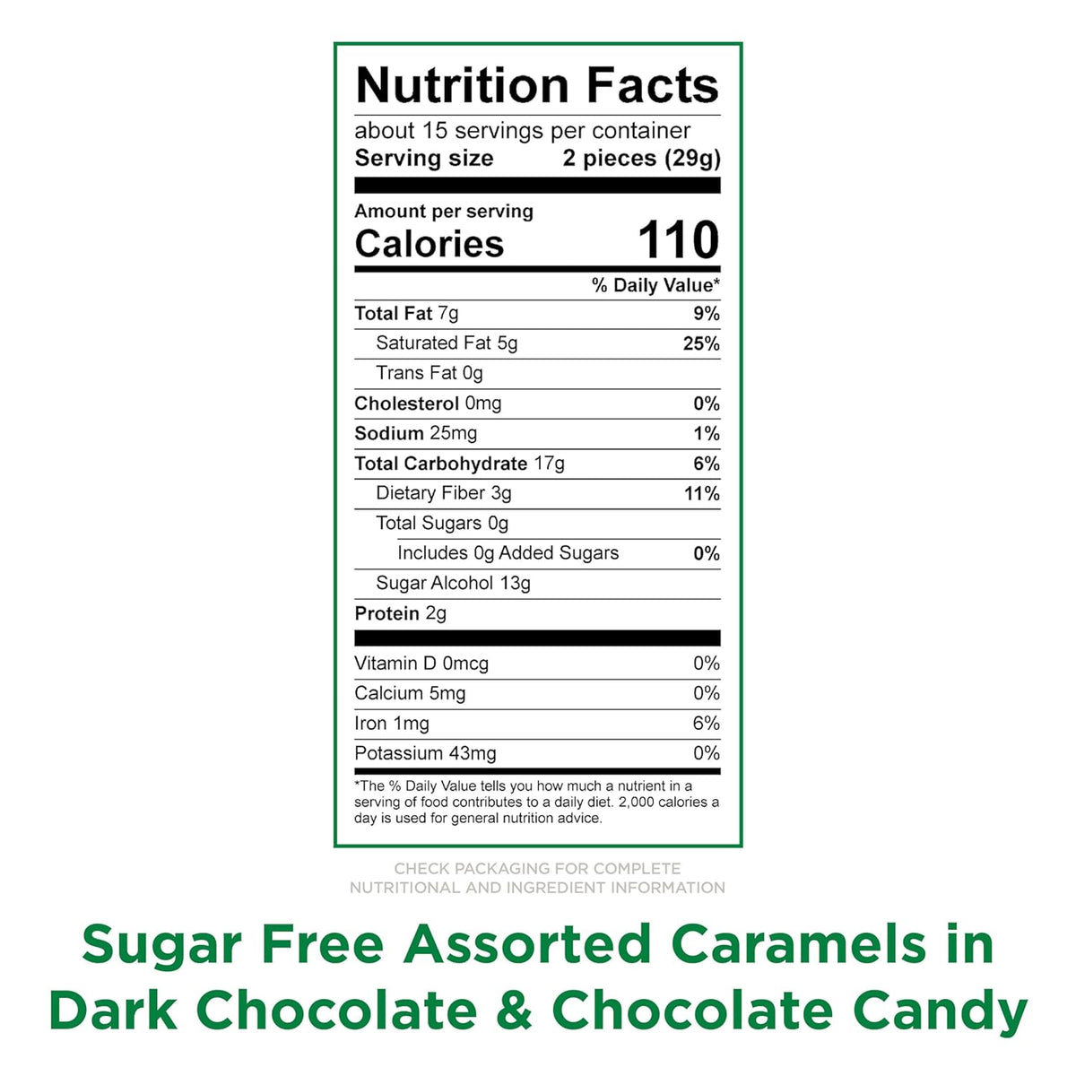 RUSSELL STOVER Sugar Free Assorted Caramels in Chocolate Candy, 15.3 oz. bag