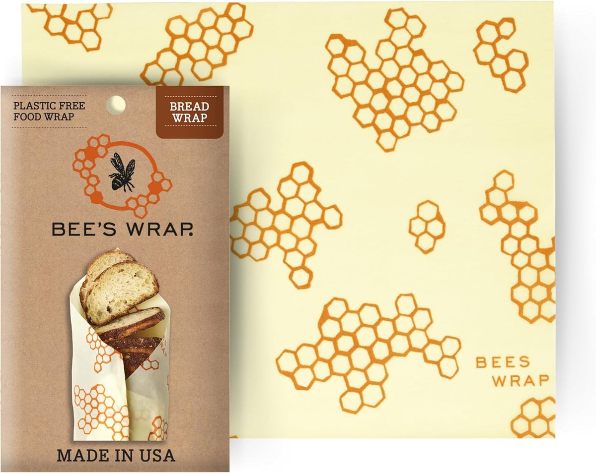 Bee's Wrap Beeswax Wraps for Food - Bread Wrap - Made in USA Reusable Bread Storage Bags - Organic & Eco-Friendly Alternative to Aluminum Foil