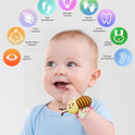 Bloobloomax Wrist Rattle Socks and Foot Finder Set, Infant Girl Boy Toys for Babies 0-36 Months, Newborn Hand & Foot Toys for 0 to 3 Years, Baby