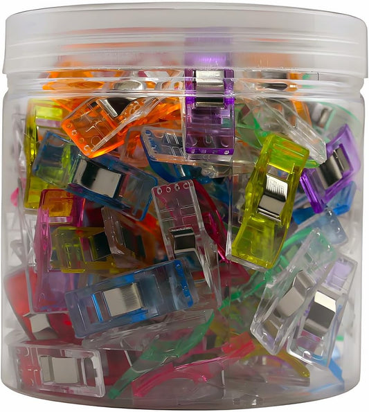 Sewing Clips,100 Pcs,Sewing Clips for Fabric,Fabric Clips for Sewing and Quilting,Quilting Clips for Binding,Sewing Accessories and Supplies(9 Colors)