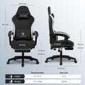 GTPLAYER Gaming Chair, Computer Office Chair with Pocket Spring Cushion, Linkage Armrests and Footrest, High Back Ergonomic Computer Chair with