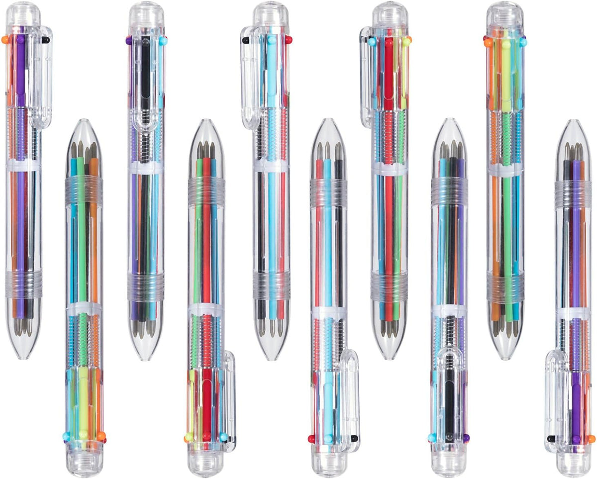 Favide 22 Pack 0.5mm 6-in-1 Multicolor Ballpoint Pen,6-Color Retractable Ballpoint Pens for Office School Supplies Students Children Gift,Kids Party