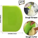 SURDOCA Dough Scraper Bench Scraper - 3P 4.7x3.7" Plastic Flexible Bowl Scraper, Sharp Edge & Angles Cake Scraper. Non-Slip Bakeware Decorating Tools