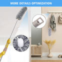 Microfiber Feather Duster 5-in-1 Kit, Dusters for Cleaning, Duster with Extension Pole 100 Inches, Cobweb Duster, Microfiber Dusters for High