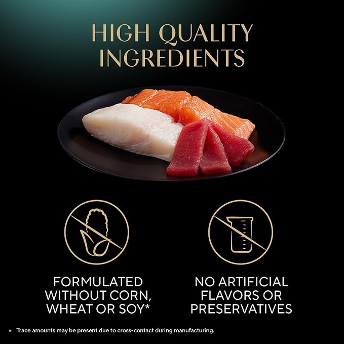 Sheba Perfect Portions Wet Cat Food Pate with Sustainable Salmon, Signature Seafood Entree, and Tender White Fish and Tuna Entree Variety Pack, 2.6