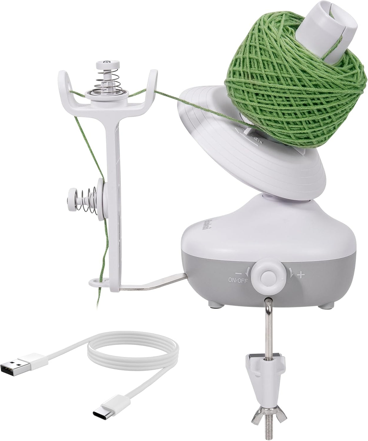 Etcokei Yarn Winder, Electric Yarn Ball Winder for Crocheting, Compact Yarn Cake Winder with Strong Tension Stepless Speed, Automatic Yarn Spinner