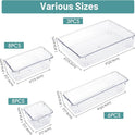 WOWBOX 25 PCS Clear Plastic Drawer Organizer Set, 4 Sizes Desk Drawer Divider Organizers and Storage Bins for Makeup, Jewelry, Gadgets for Kitchen