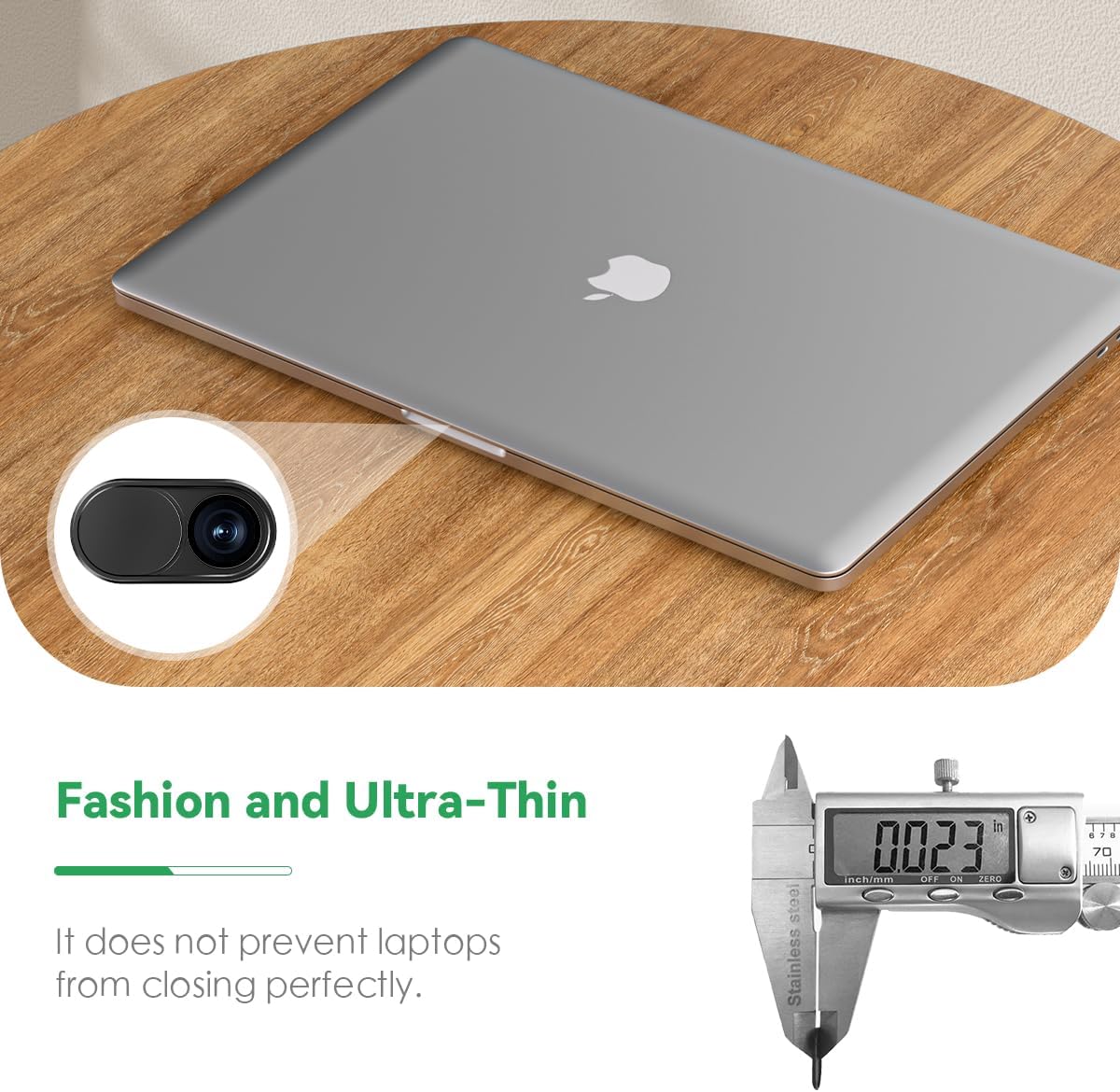 CloudValley Webcam Cover Slide[2-Pack], 0.023 Inch Ultra-Thin Metal Web Camera Cover for Macbook Pro, iMac, Laptop, PC, iPad Pro, iPhone 8/7/6 Plus