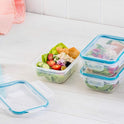 Snapware Total Solution 5-Pack (3-Cup) Plastic Food Storage Containers Set, Leakproof & Airtight Locking Lids Rectangular Tupperware, Non-Toxic