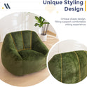 MAXYOYO Bean Bag Chair, Comfy Bean Bag Sofa with Back Support, Faux Fur Bean Bag Chair for Adults and Kids, Stuffed Floor Sofa for Living Room