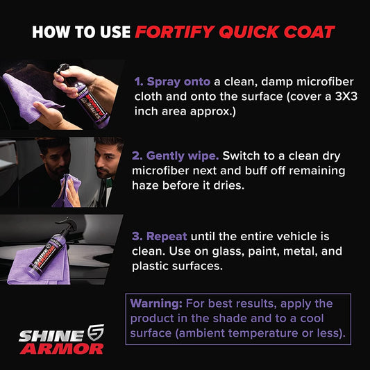Car Wax Spray and Ceramic Coating for Cars - 3 in One Waterless Car Wash and Detailing for Maximum Shine - High Gloss Top Coat, Protective Auto Wax