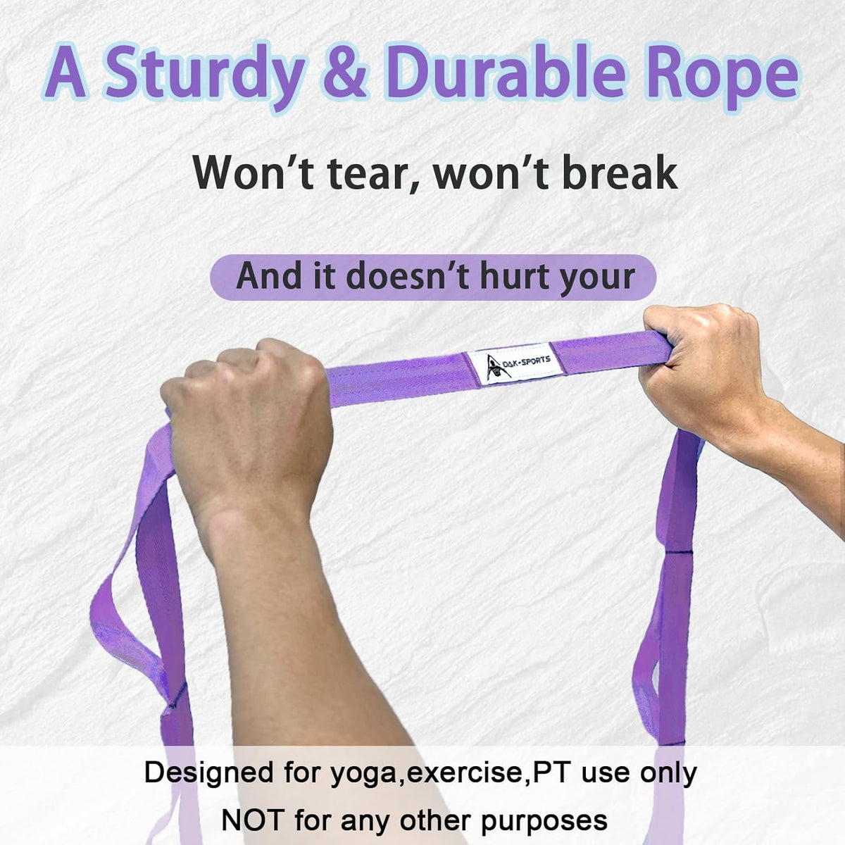 Stretching Strap Yoga Strap with Loops, Stretch Straps for Physical Therapy, Non-Elastic Exercise Strap for Pilates, Dance and Gymnastics with