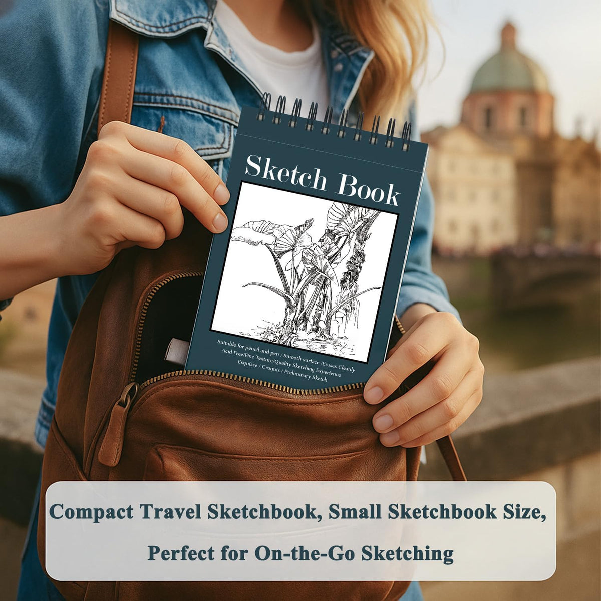 Small Sketchbook 5.5" x 8.5" - 2 Pack Top Spiral Mini Sketch Pad, Small Sketch Book Hard Cover, 100 Sheets Each 68lb/100gsm - Mini Drawing Paper for