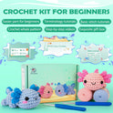 Crochetta Crochet Kit for Beginners, Crochet Starter Kit w Step-by-Step Video Tutorials, Easy Beginner Crochet Kit for Adults & Kids, Women & Men