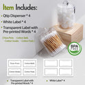 4 Pack Acrylic Qtip Holder Dispenser for Cotton Swabs, Balls, Pads, Floss Picks- Small Clear Plastic Canister Apothecary Jar Set, Bathroom Essentials
