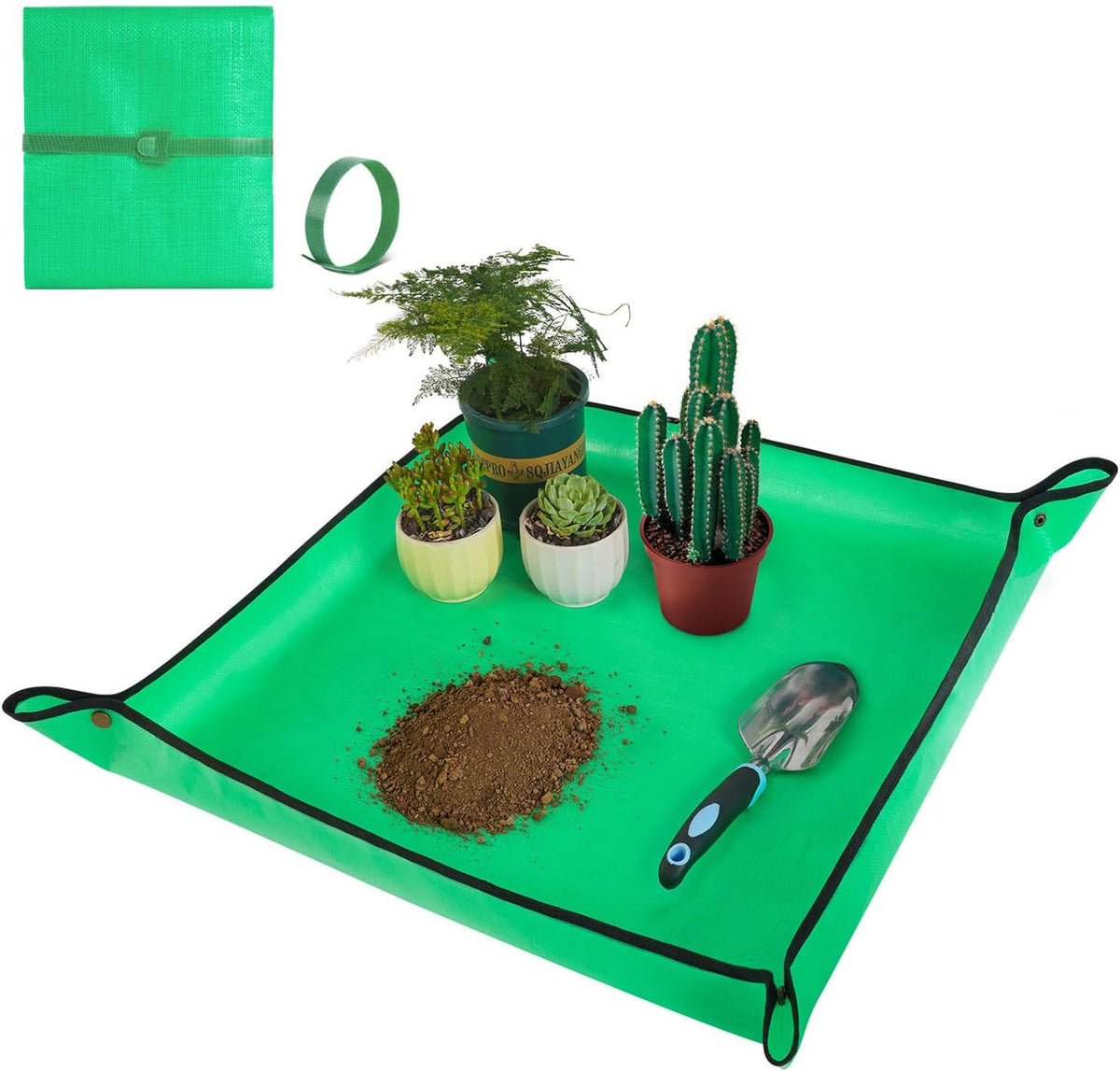 Repotting Mat for Indoor Plant Transplanting and Mess Control 27"x 27" Thickened Waterproof Potting Tray Foldable Succulent Potting Mat Portable