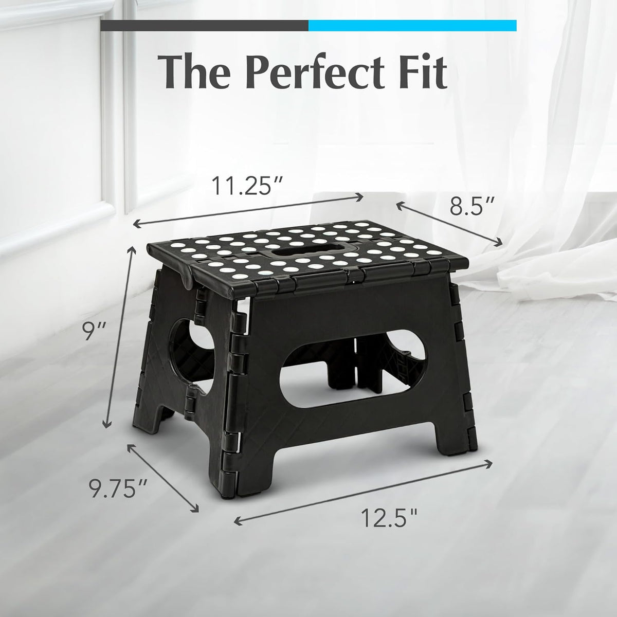 Handy Laundry Folding Step Stool - Sturdy Enough Collapsible Stool to Support Adults and Safe Enough for Kids - Opens Easy with One Flip - Great for