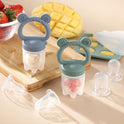 2 Pack Silicone Baby Fruit Feeder with Mini Freezer Tray, Breastmilk Popsicle Molds for Baby Teething Relief, Fresh Food Feeder for Safe Infant Self