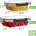 HOMBERKING 10 Pack Borosilicate Glass Meal Prep Containers with Locking Lids, Glass Food Storage Containers Set, Airtight Lunch Bento Boxes, BPA-Free